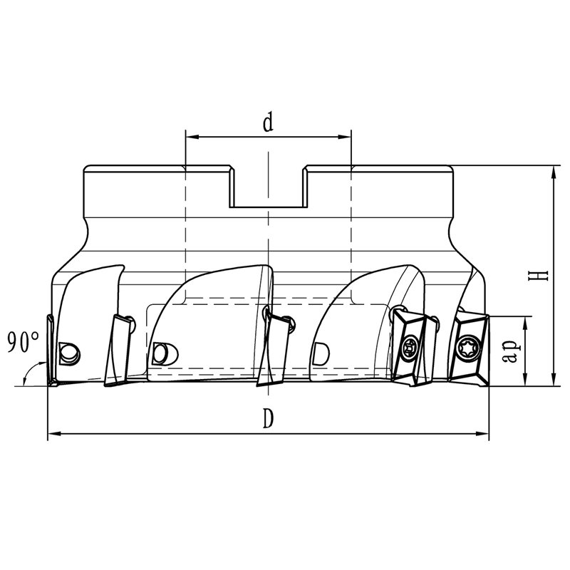 Plan- und Eckfräser diam. 100 mm / B 32 Plan- und Eckfräser diam. 100 mm / B 32
