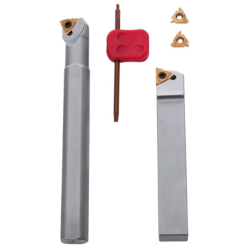 Drehmeißelsatz für Innen- und Außengewinde, mit HM-Wendeplatten, 20 mm, 2-tlg.