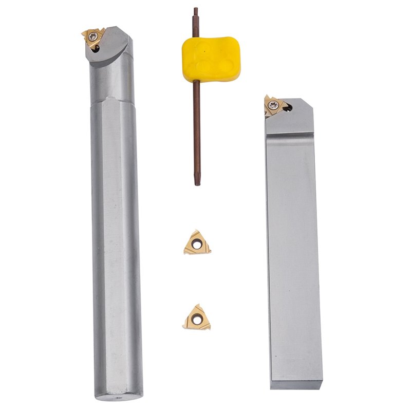 Drehmeißelsatz für Innen- und Außengewinde, mit HM-Wendeplatten, 25 mm, 2-tlg.