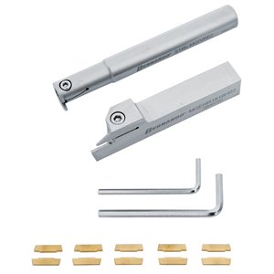 Drehmeißelsatz zum Einstechen (innen / außen), mit HM-Wendeplatten, 16 mm, 2-tlg.