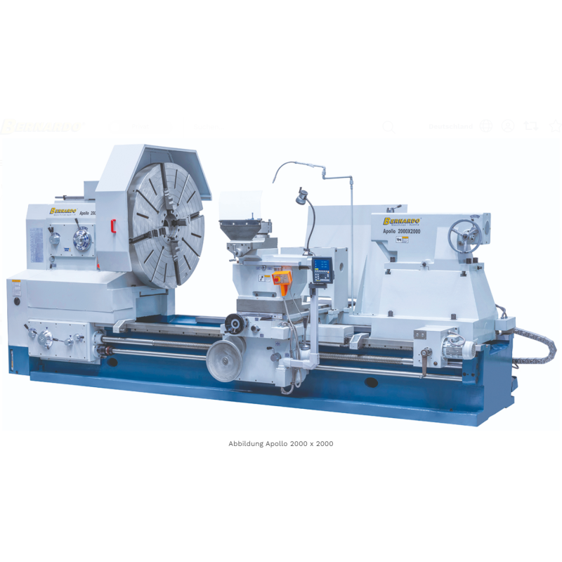 Schwerdrehmaschine Apollo 2000 x 8000 inkl. 3-Achs Digitalanzeige