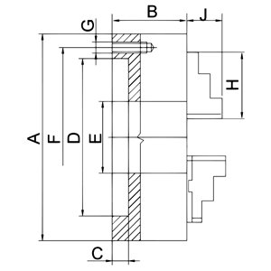 3-Backenfutter aus Guss Standard-3-Backenfutter PS3-125